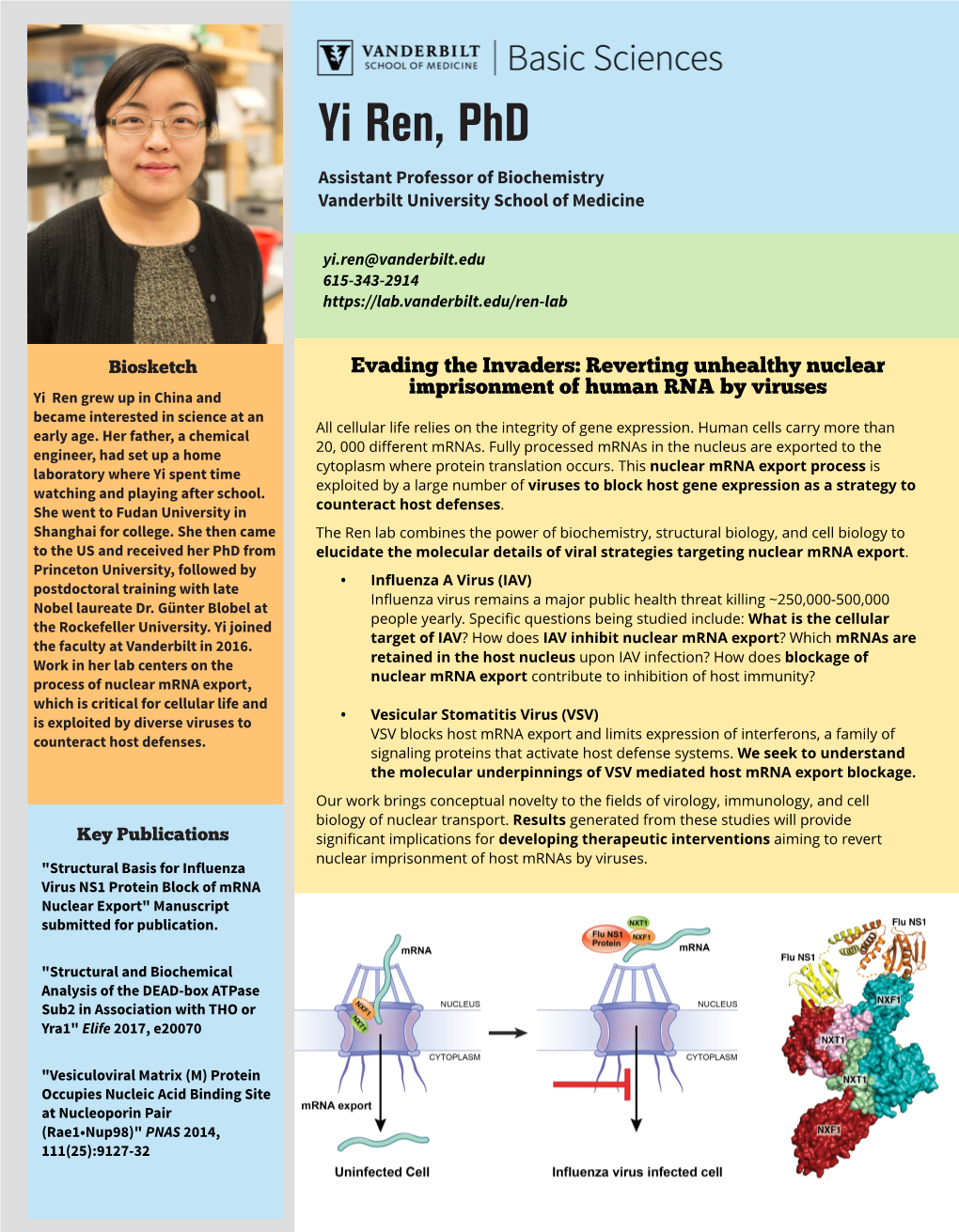 Yi Ren, Phd Assistant Professor of Biochemistry Vanderbilt University School of Medicine