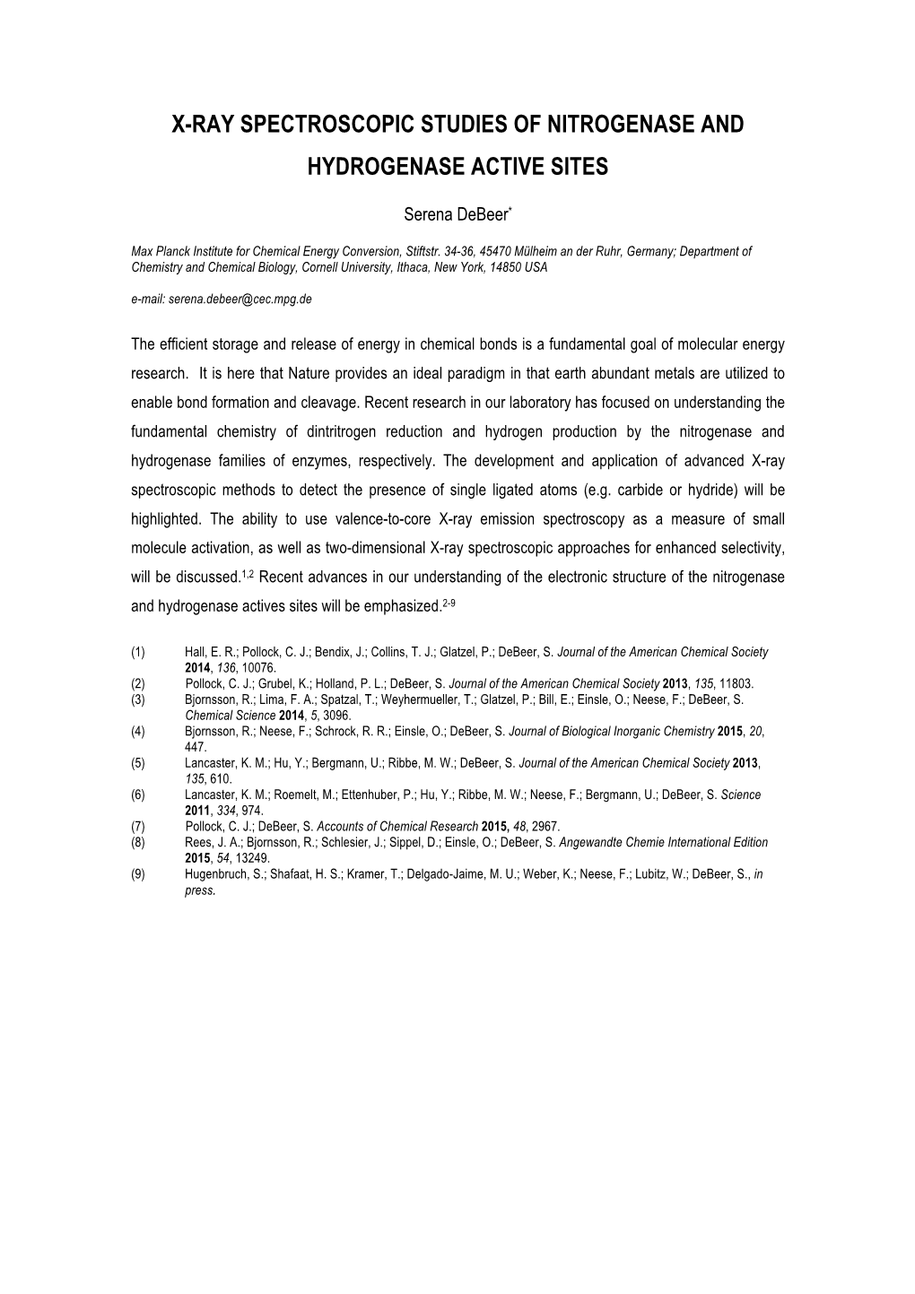 X-Ray Spectroscopic Studies of Nitrogenase and Hydrogenase Active Sites