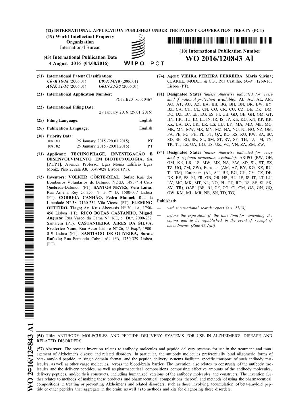 WO 2016/120843 Al 4 August 2016 (04.08.2016) P O P C T