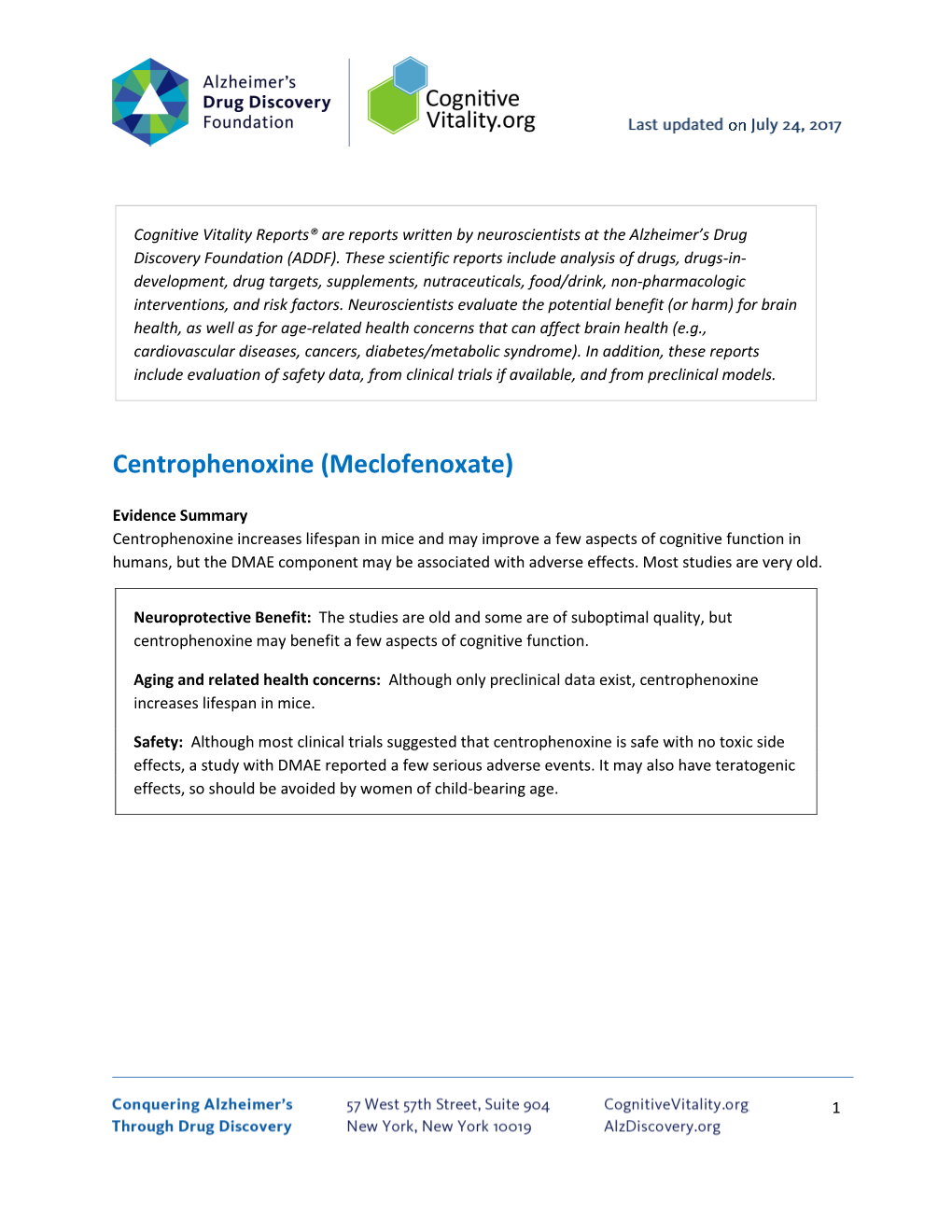 Centrophenoxine (Meclofenoxate)