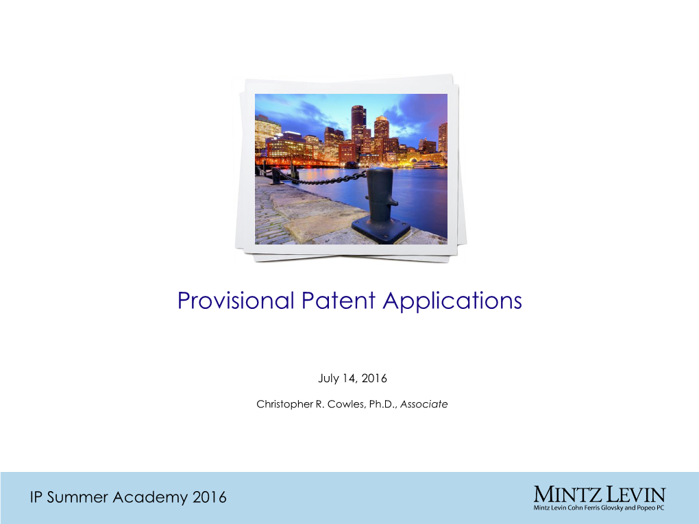 Provisional Patent Applications