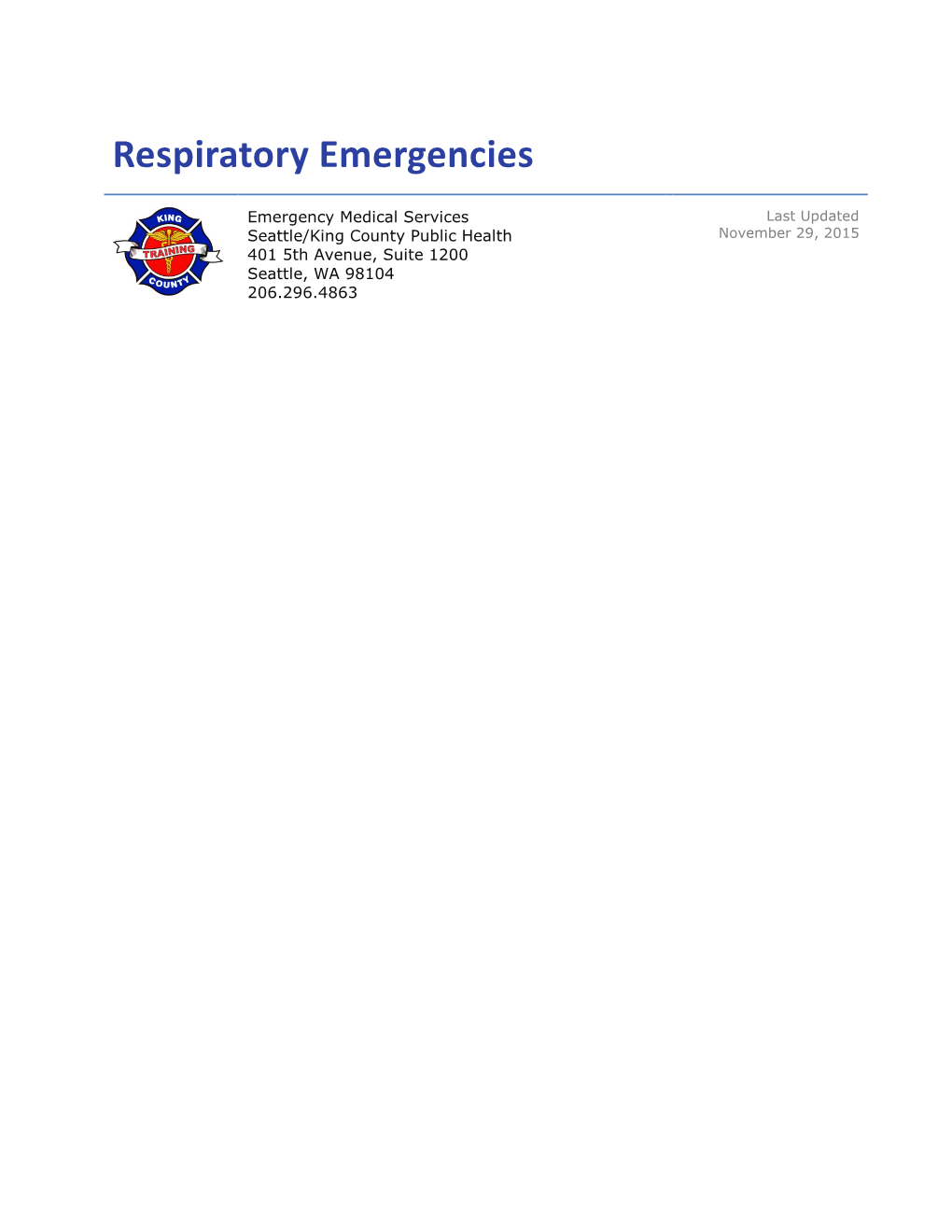 Respiratory Emergencies