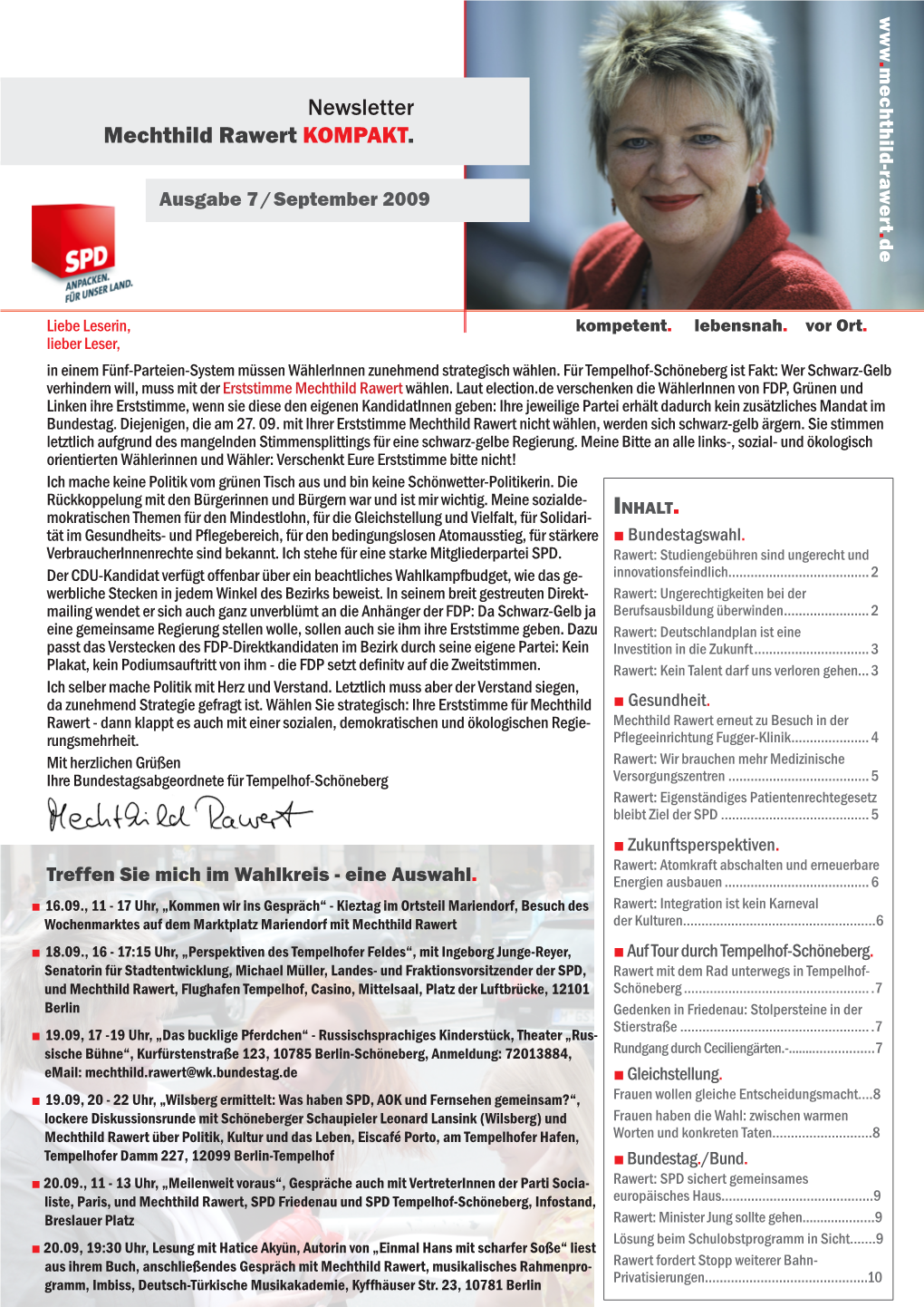 Newsletter Mechthild Rawert KOMPAKT