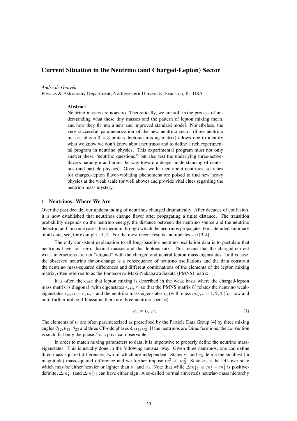 Current Situation in the Neutrino (And Charged-Lepton) Sector