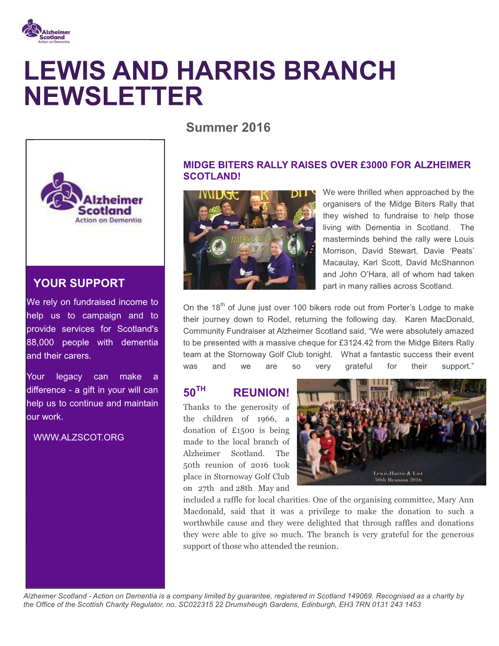 Lewis and Harris Branch Newsletter