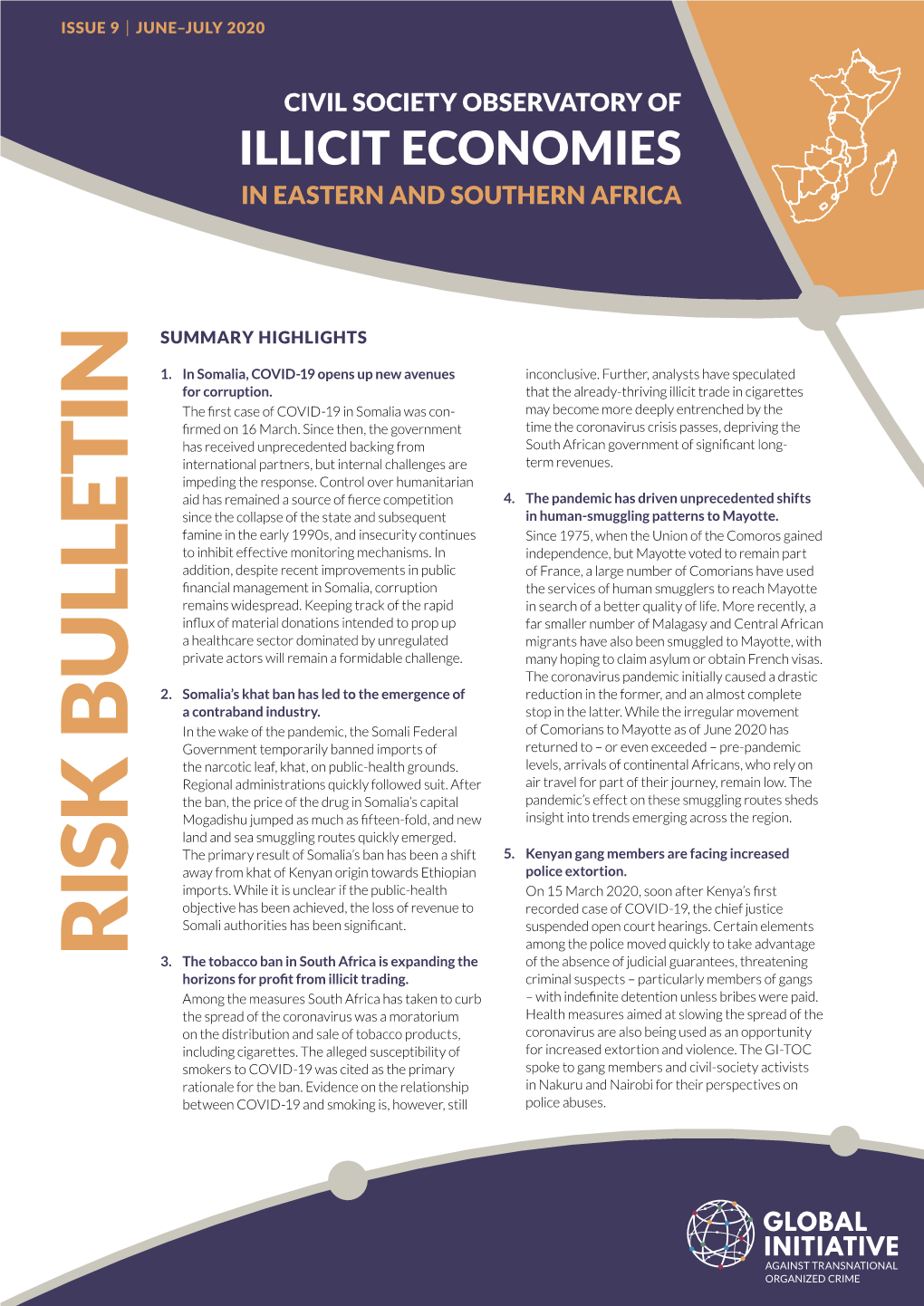 Risk Bulletin of Illicit Economies in Eastern and Southern Africa