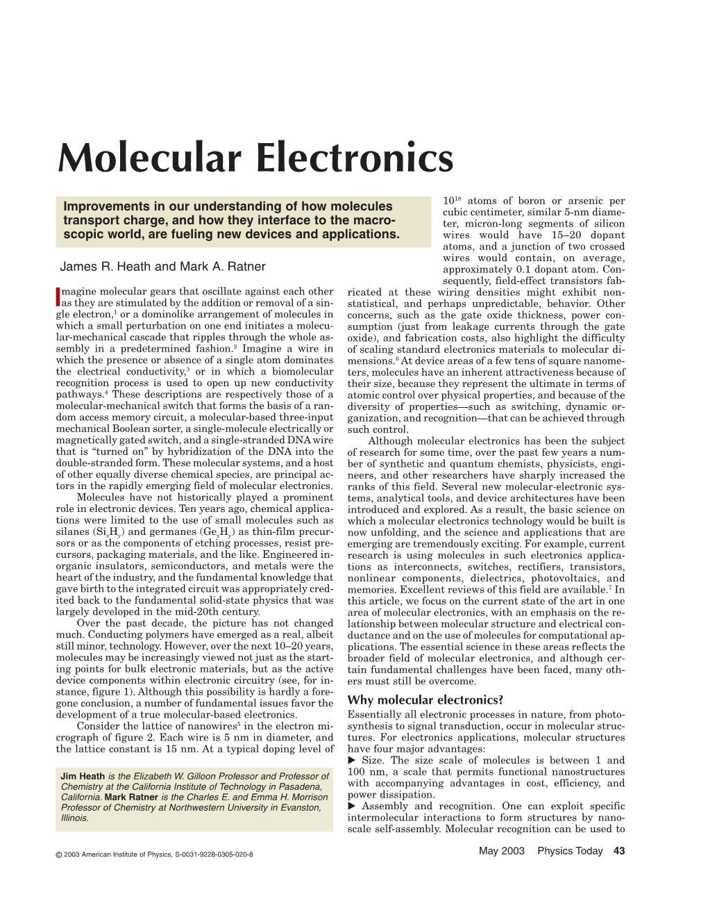 Molecular Electronics