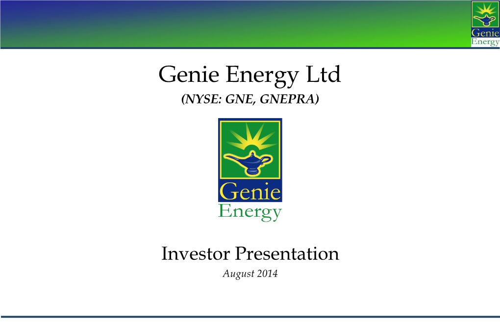 Genie Energy Ltd (NYSE: GNE, GNEPRA)