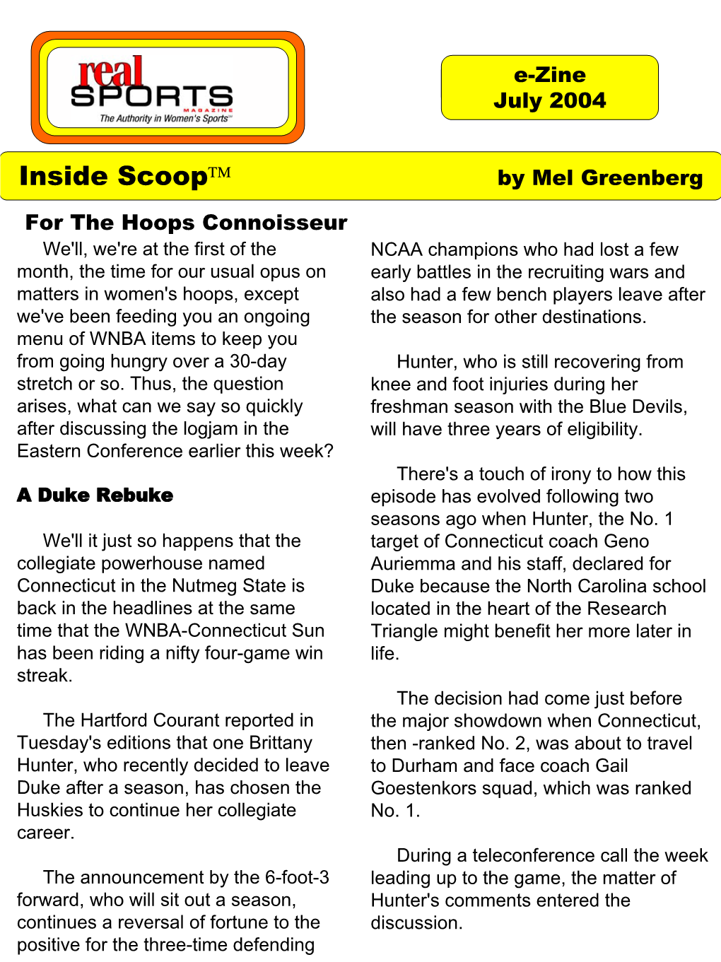 Inside Scoop™ by Mel Greenberg