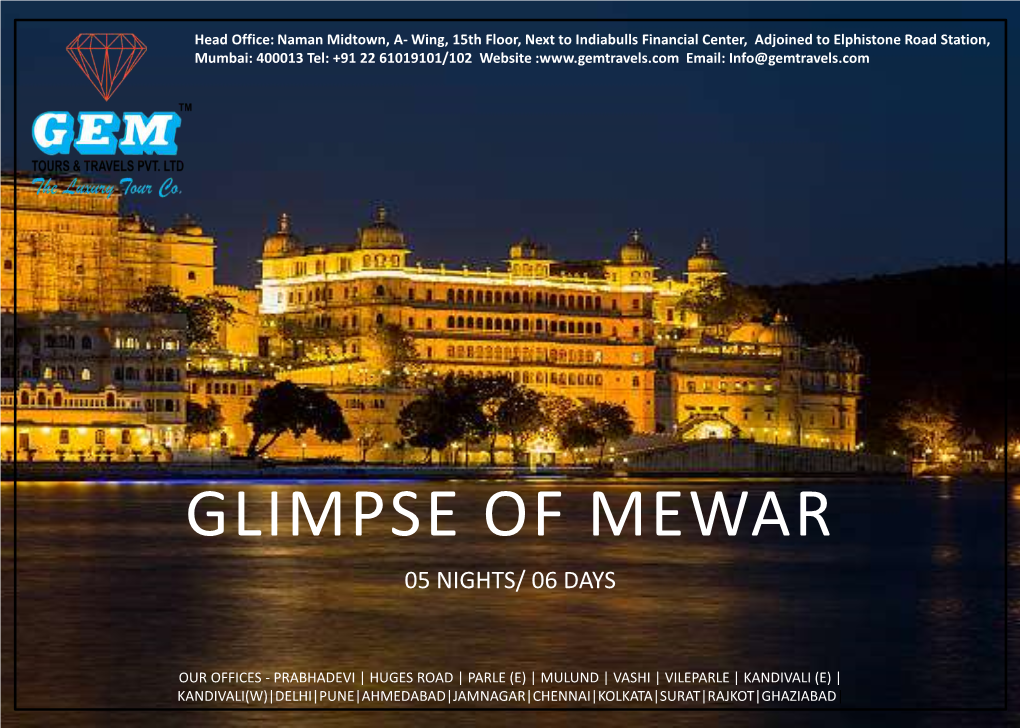 Glimpse of Mewar 05 Nights/ 06 Days