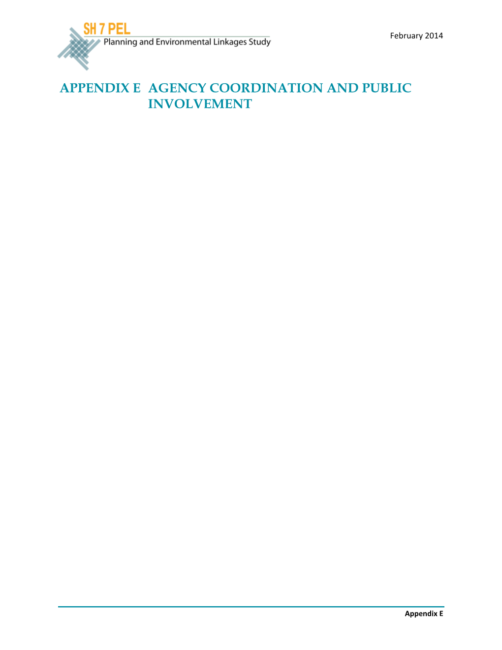 Appendix E SH 7 Agency Coordination