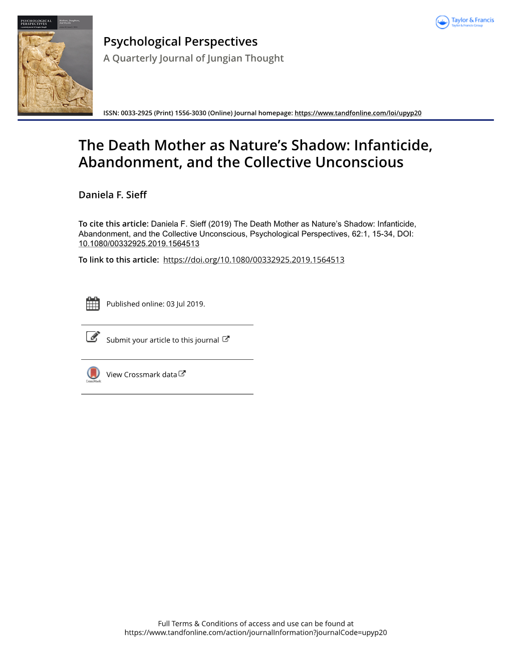 The Death Mother As Nature's Shadow: Infanticide, Abandonment