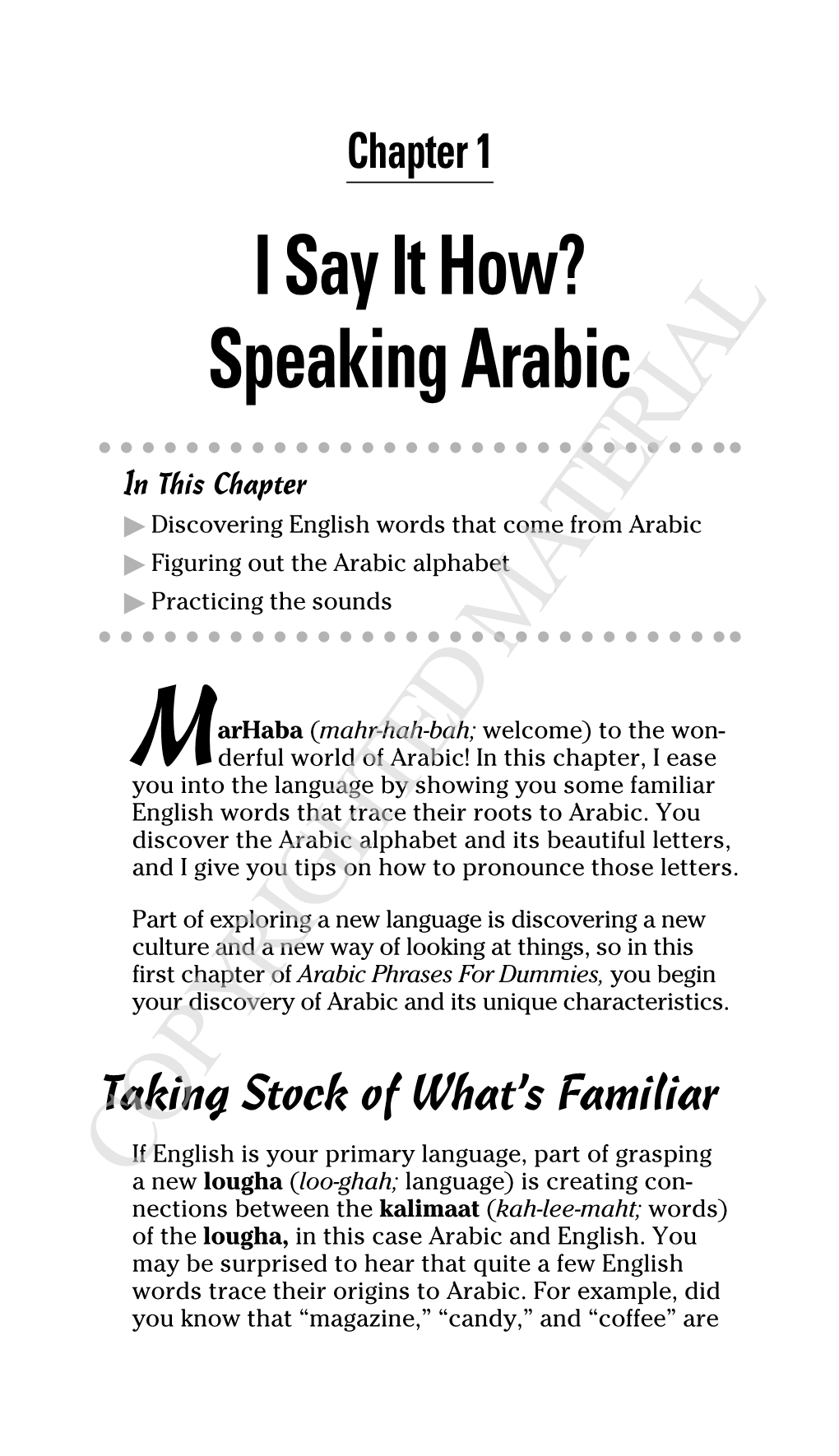 Speaking Arabic