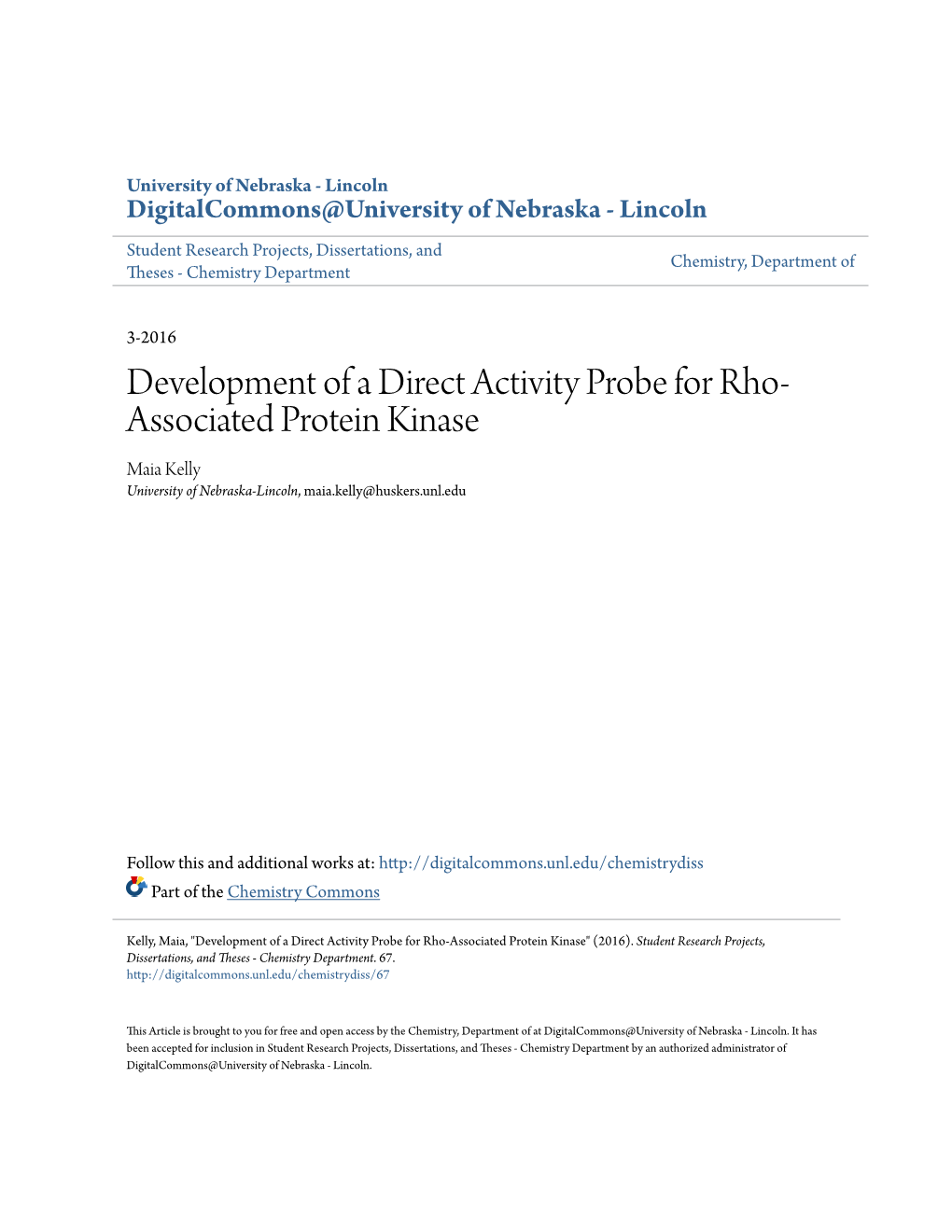 Development of a Direct Activity Probe for Rho-Associated Protein Kinase