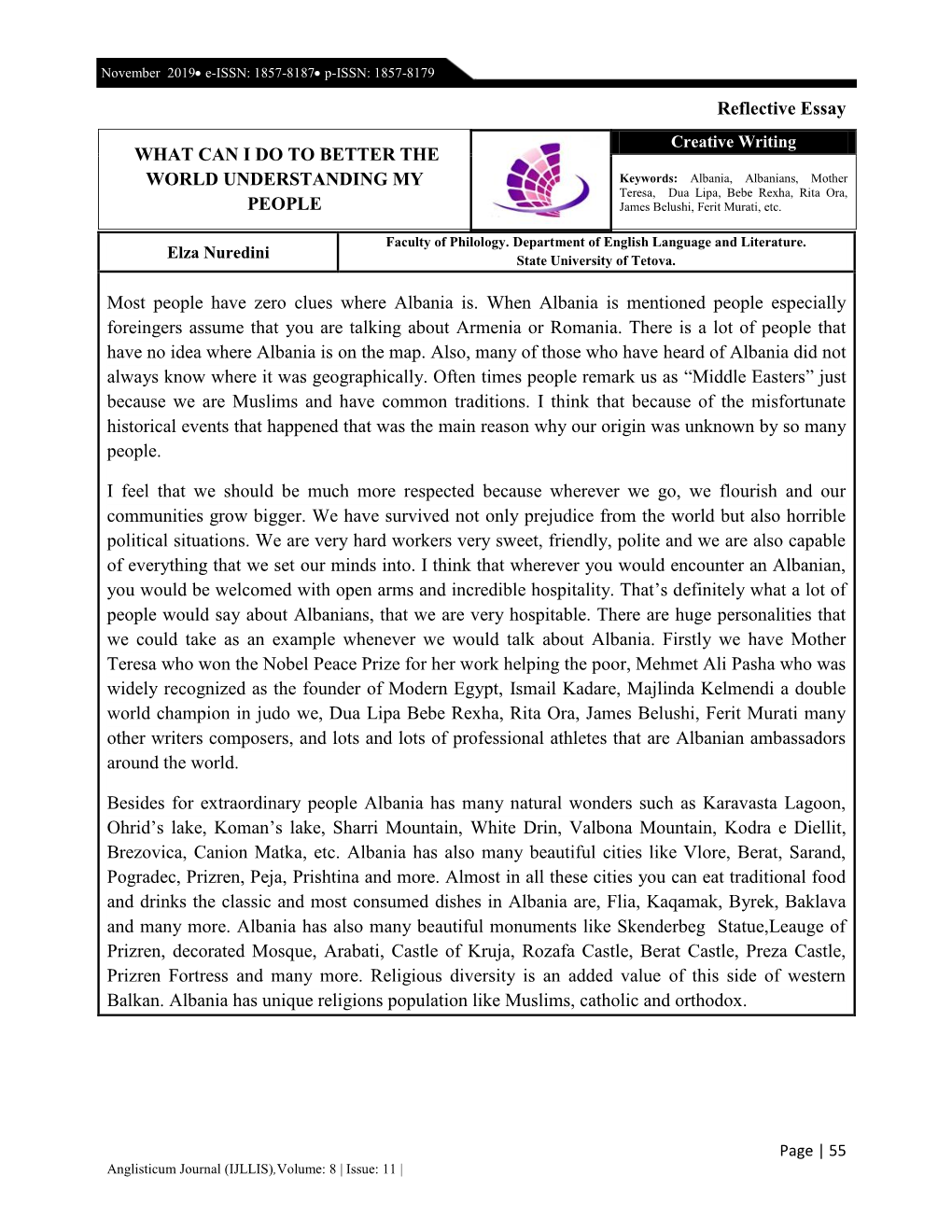 Reflective Essay Most People Have Zero Clues Where Albania Is. When Albania Is Mentioned People Especially Foreingers Assume