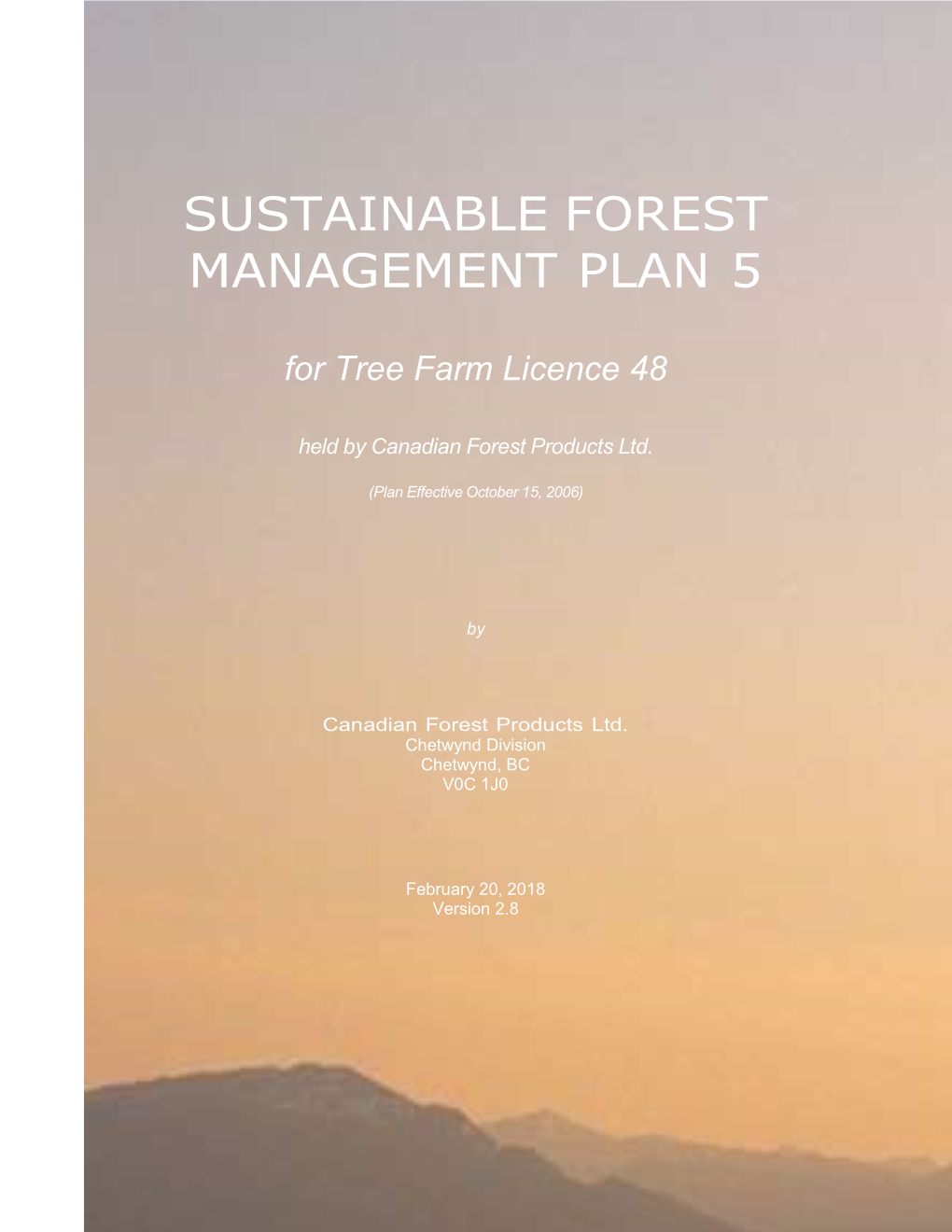 Sustainable Forest Management Plan 5