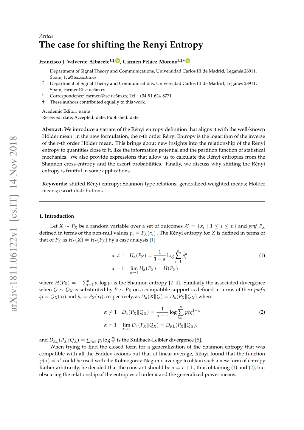 The Case for Shifting the Renyi Entropy