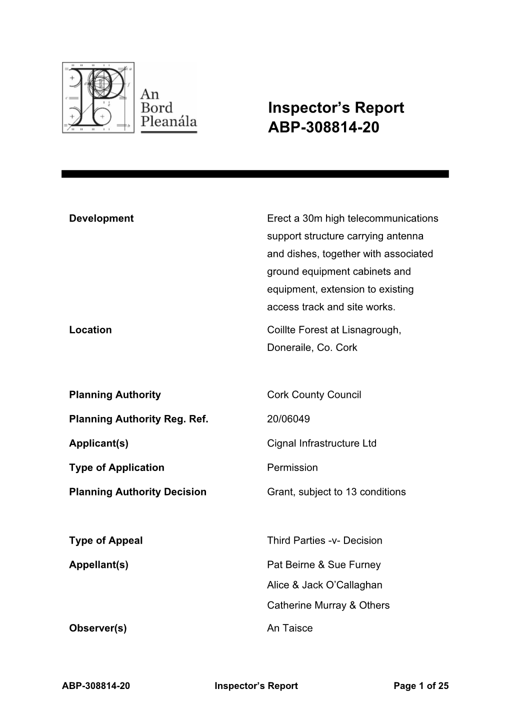 Inspectors Report (308/R308814.Pdf, .PDF Format 409KB)