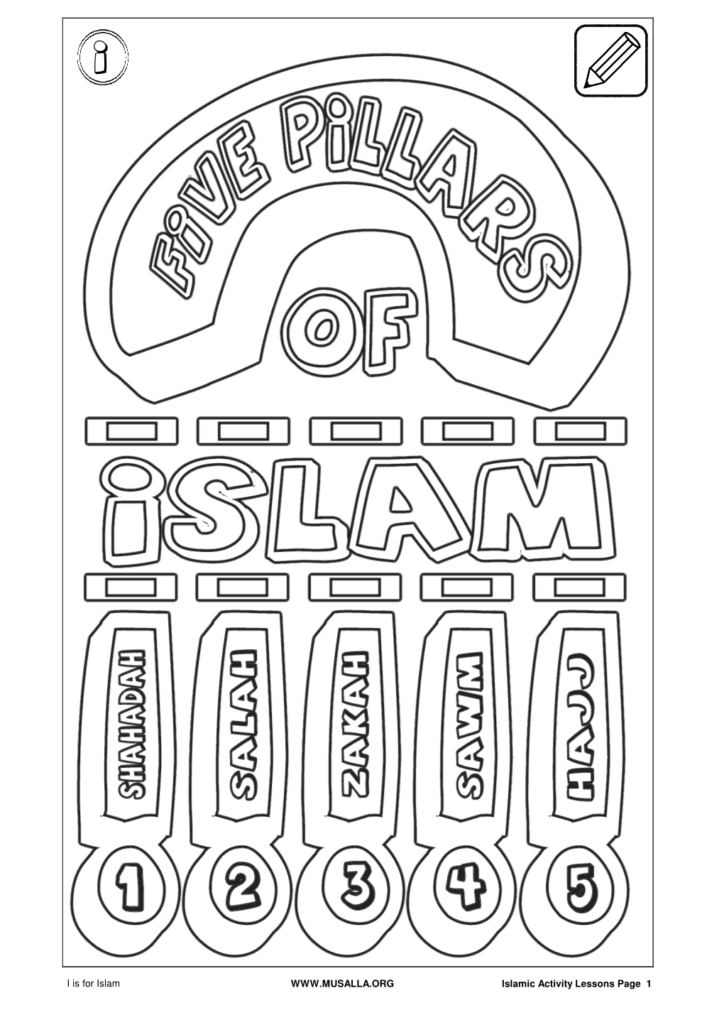 Islamic Activity Lessons Page 1 I Is for Islam