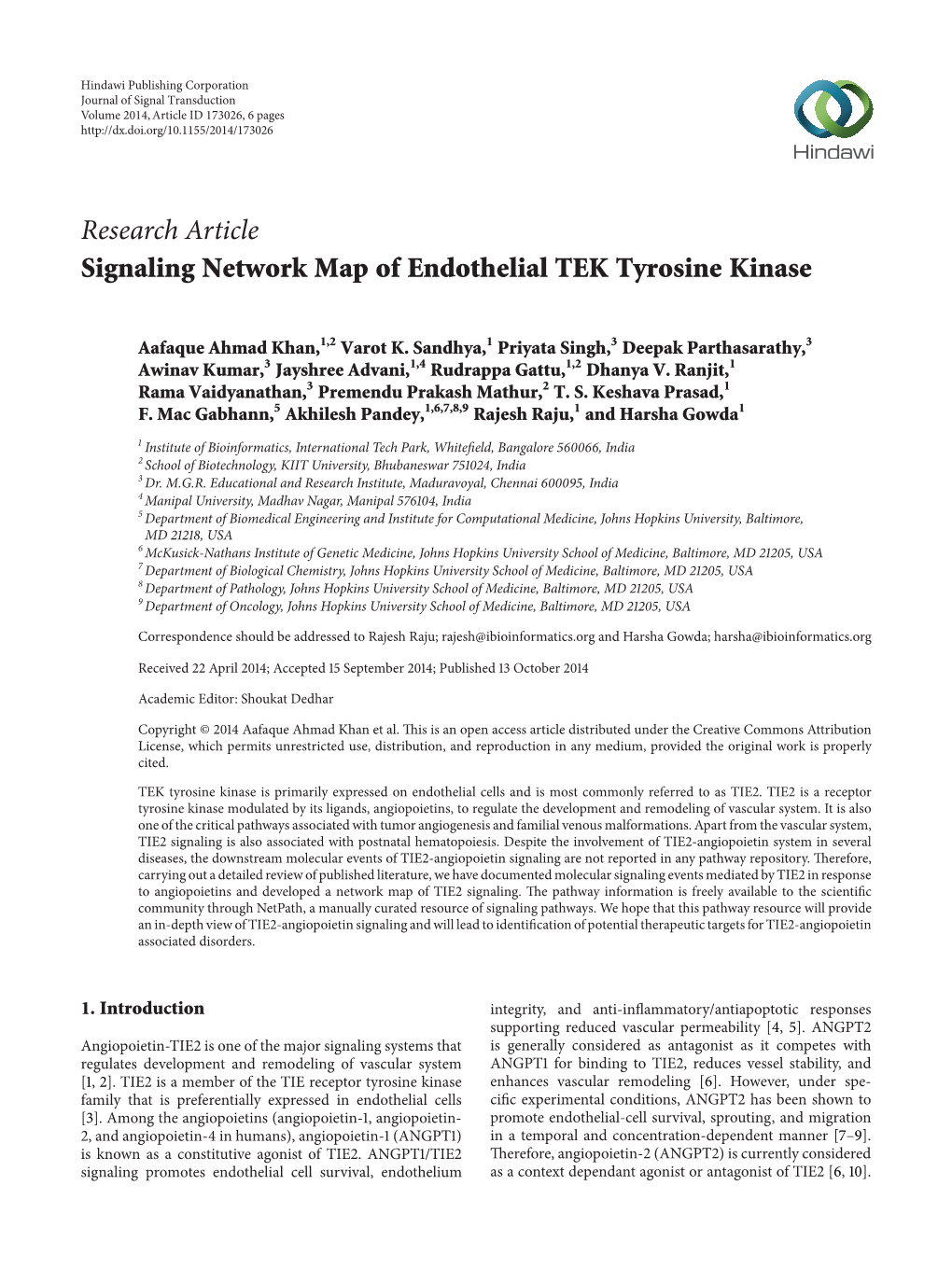 Signaling Network Map of Endothelial TEK Tyrosine Kinase
