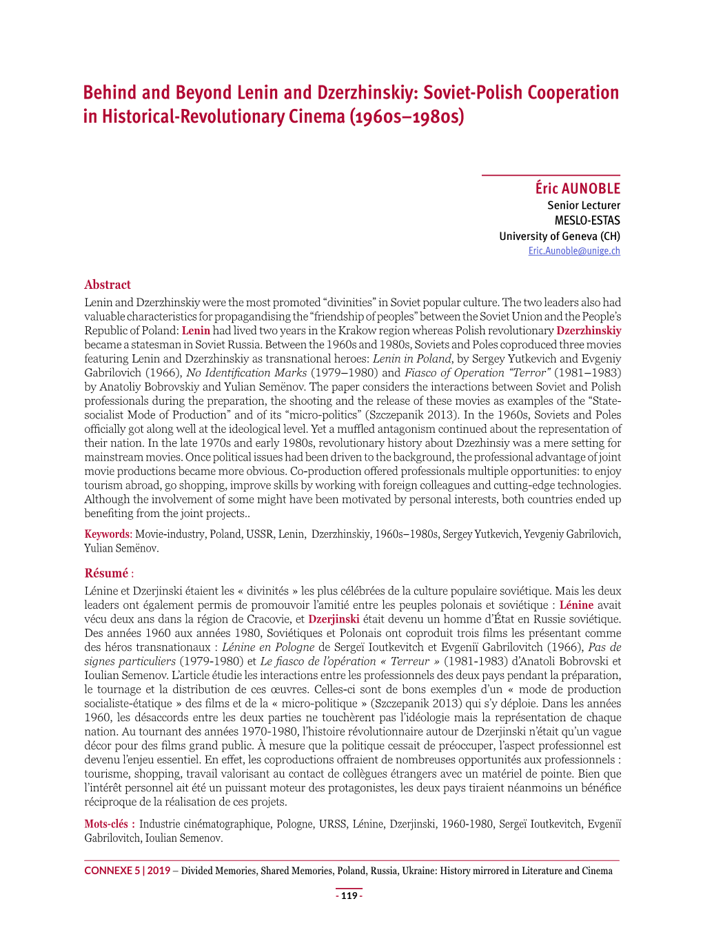 Behind and Beyond Lenin and Dzerzhinskiy: Soviet-Polish Cooperation in Historical-Revolutionary Cinema (1960S–1980S)