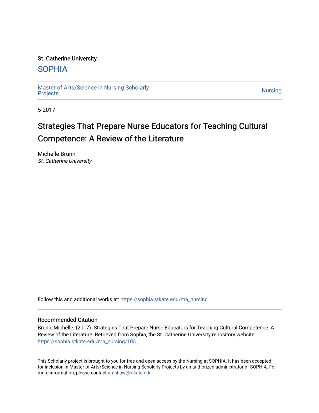 Strategies That Prepare Nurse Educators for Teaching Cultural Competence: a Review of the Literature