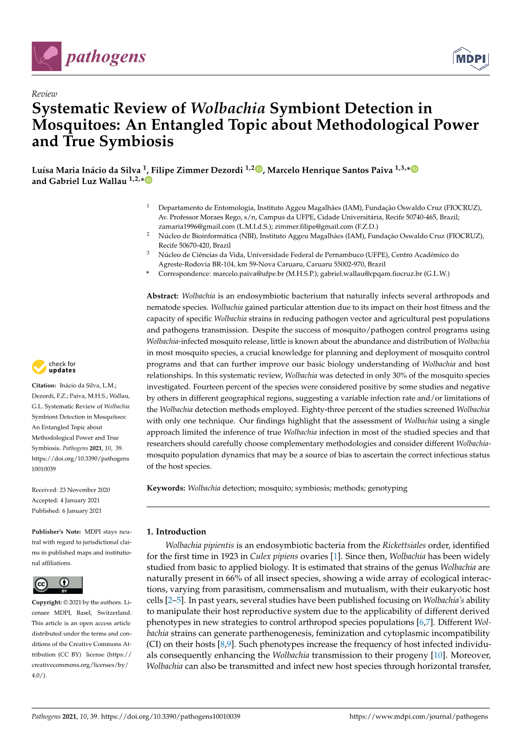 Systematic Review of Wolbachia Symbiont Detection in Mosquitoes: an Entangled Topic About Methodological Power and True Symbiosis