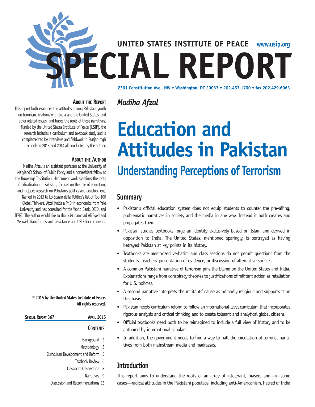 Education and Attitudes in Pakistan