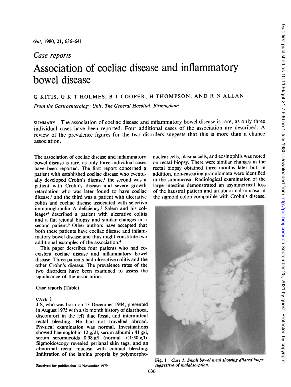 Association of Coeliac Disease and Inflammatory Bowel Disease