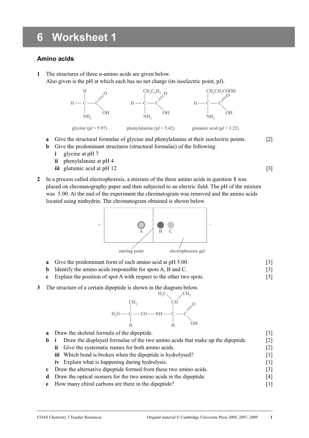 COAS Chemistry 2 Teacher Resources Original Material Cambridge University Press 2005, 2007