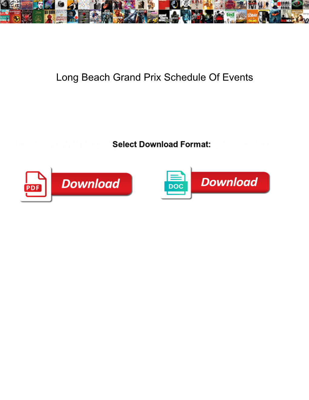 Long Beach Grand Prix Schedule of Events