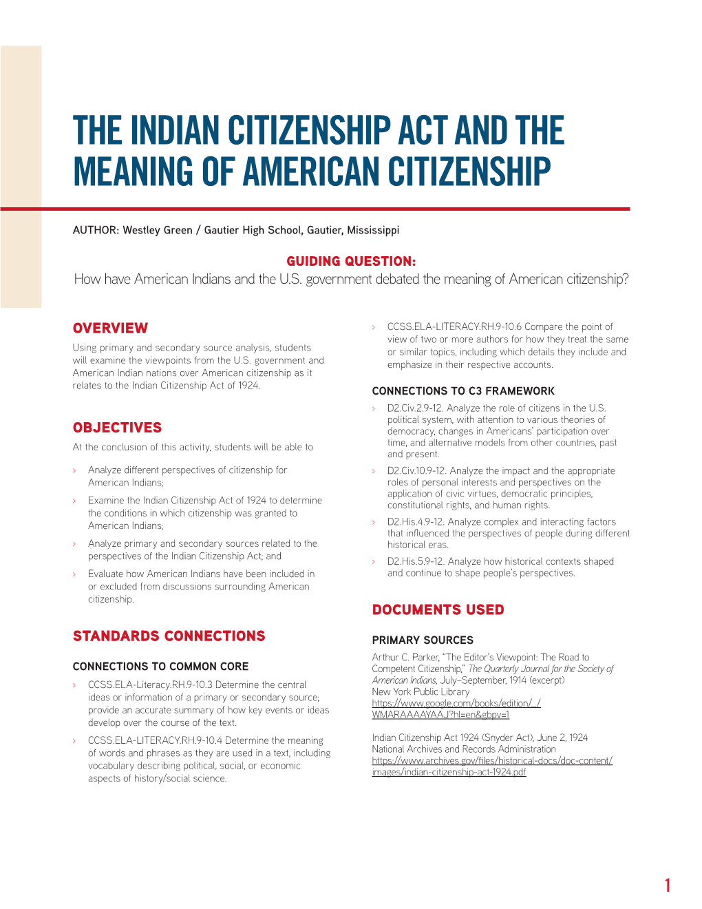 The Indian Citizenship Act and the Meaning of American Citizenship