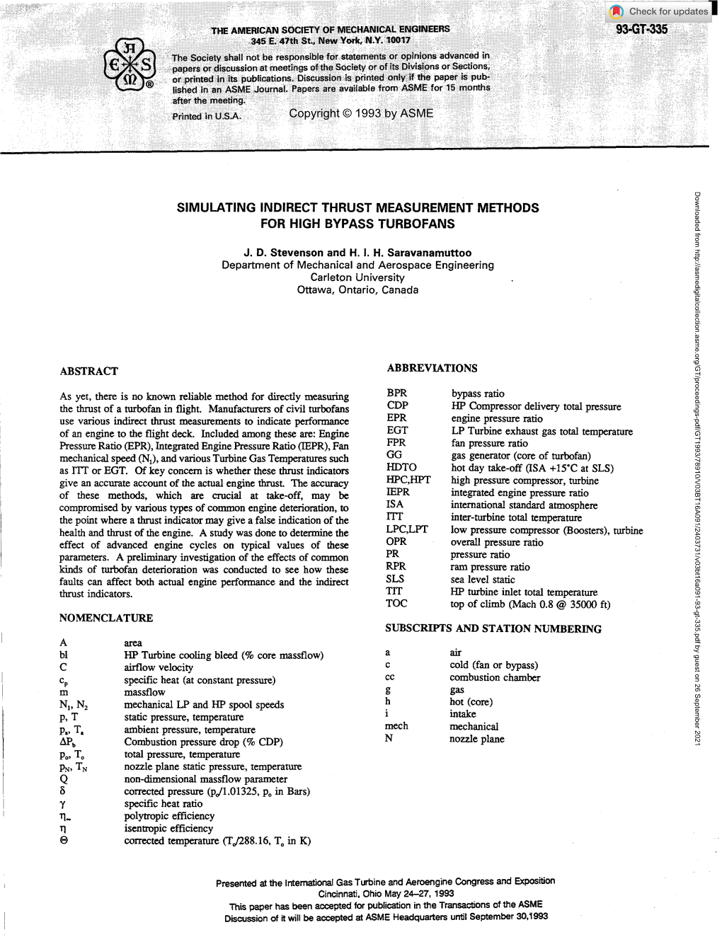 Simulating Indirect Thrust Measurement Methods for High