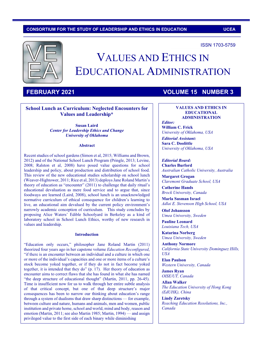 Values and Ethics in Educational Administration