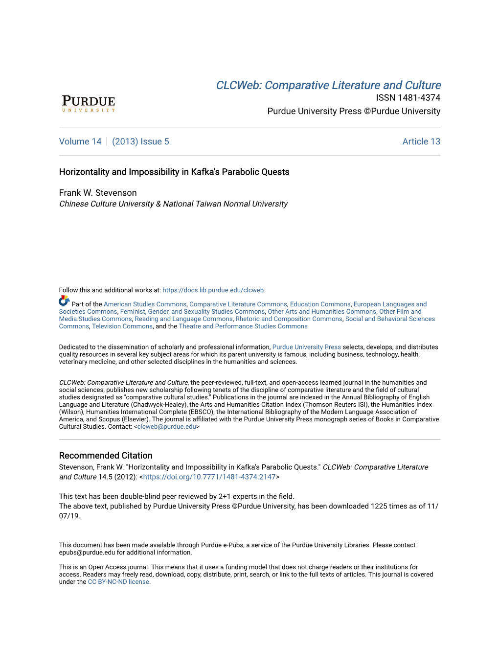 Horizontality and Impossibility in Kafka's Parabolic Quests