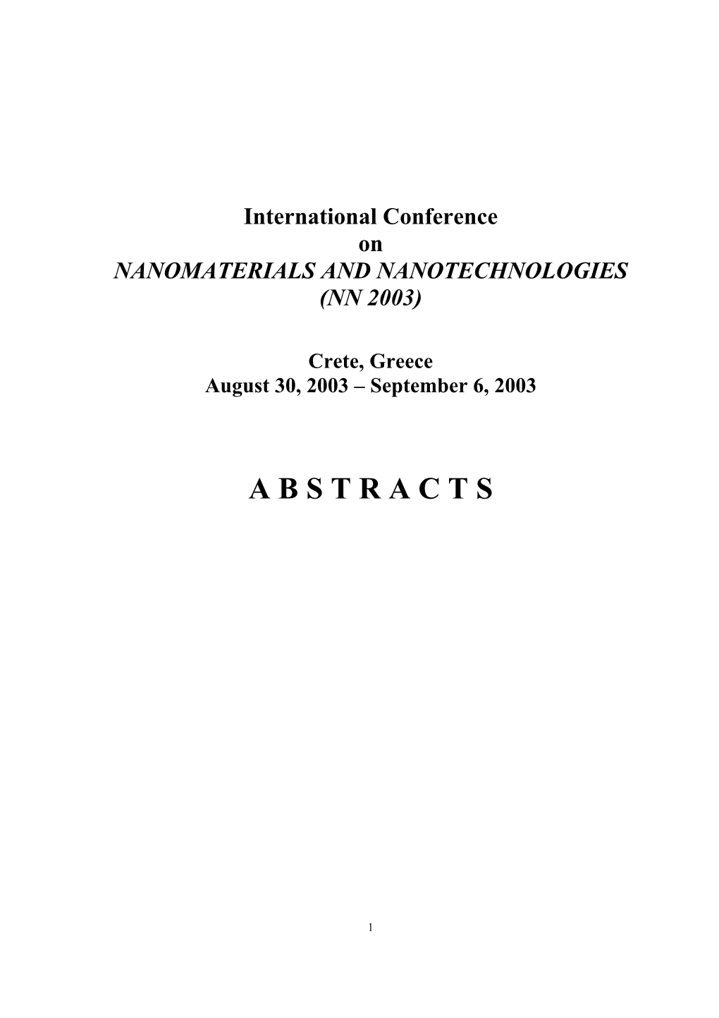 NN2003 Abstracts Print Version