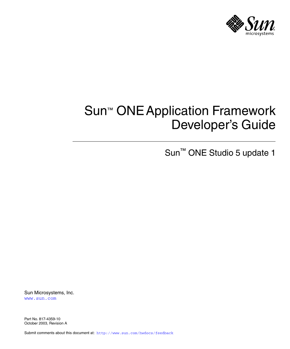 Sun ONE Application Framework Developer's Guide