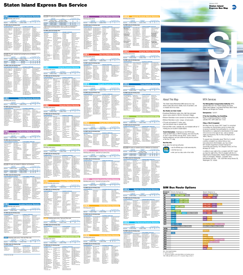 Staten Island Express Bus Service Guide