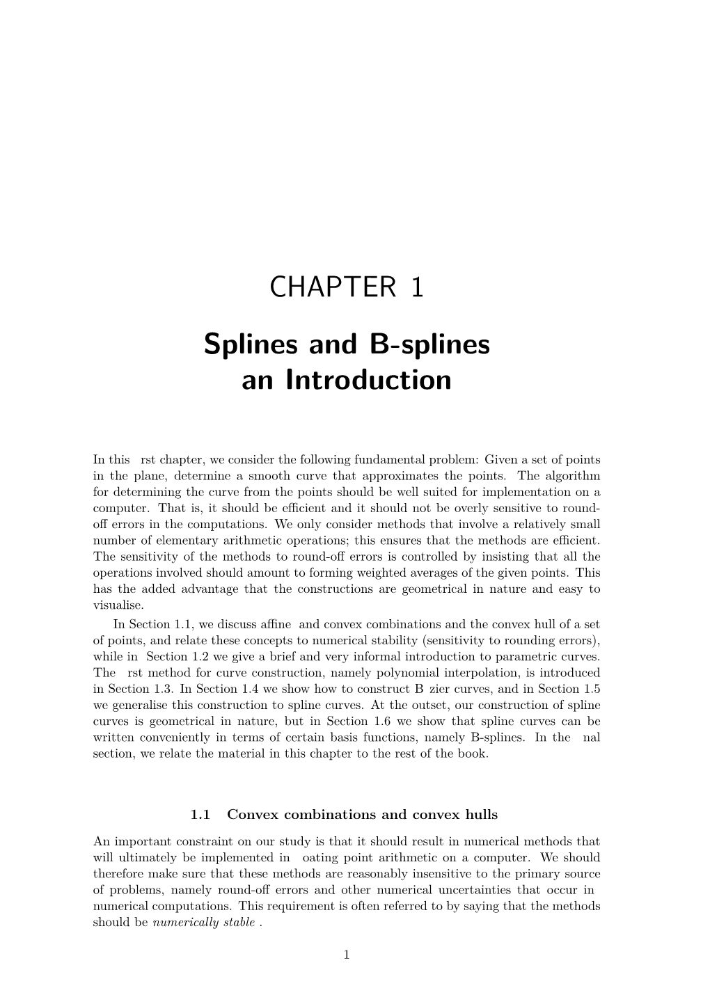 CHAPTER 1 Splines and B-Splines an Introduction