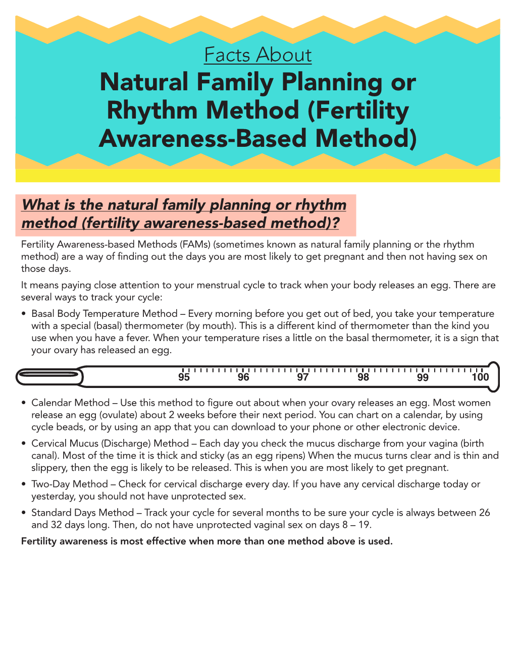 Natural Family Planning Or Rhythm Method (Fertility Awareness-Based Method)