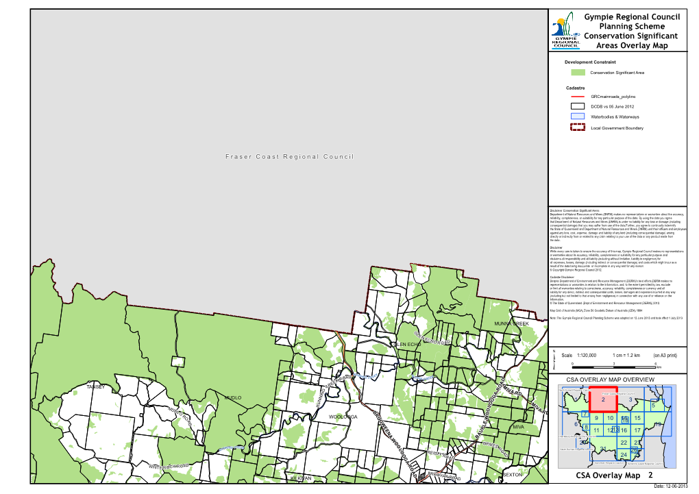 Gympie Regional Council Planning Scheme Conservation Significant Areas Overlay Map