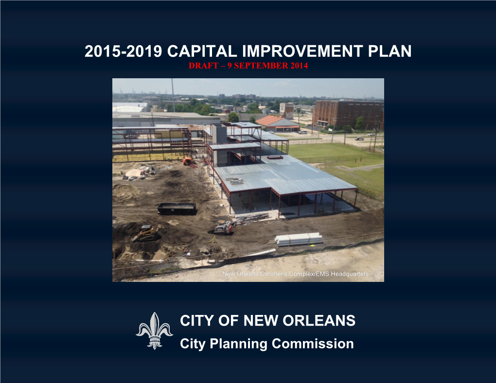 2015-2019 Capital Improvement Plan Draft – 9 September 2014