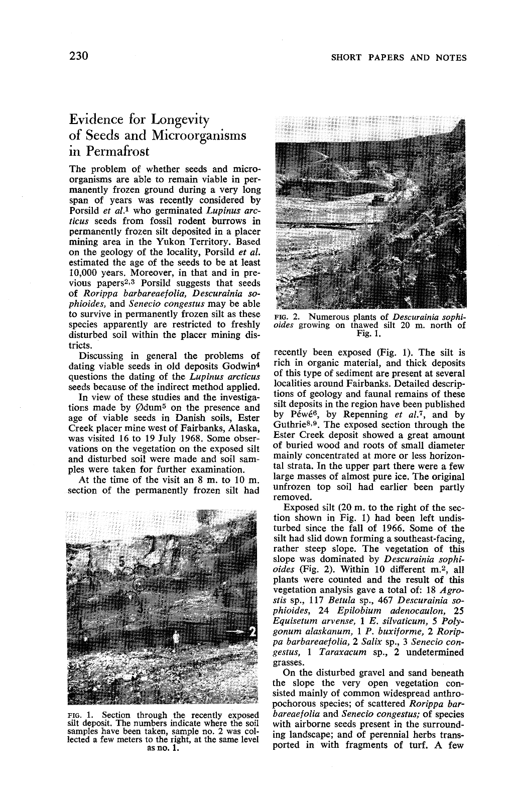 Evidence for Longevity of Seeds and Microorganisms in Permafrost