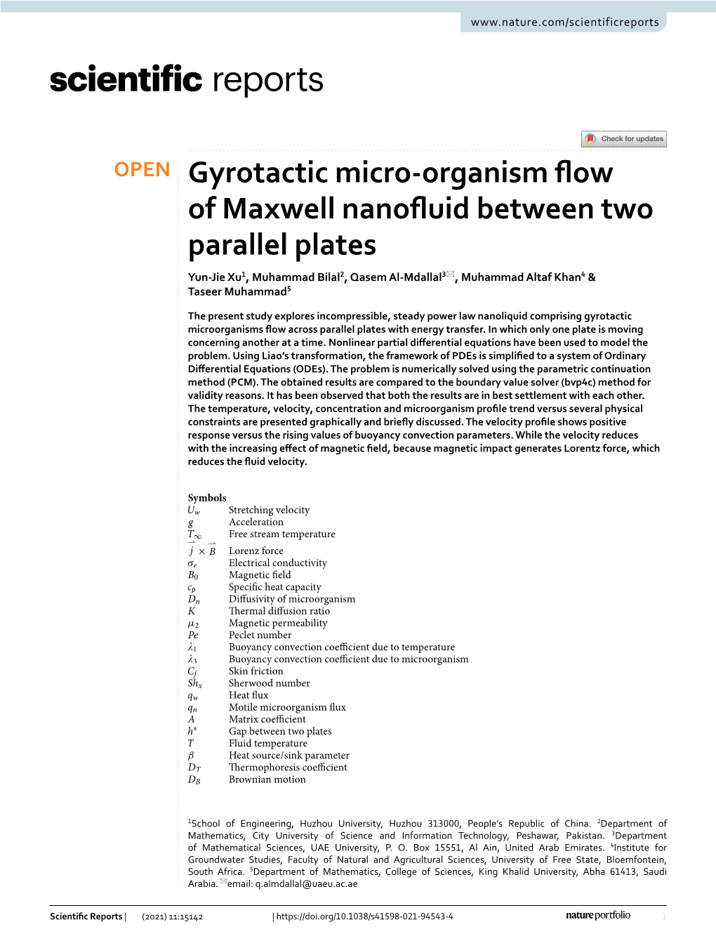 Gyrotactic Micro-Organism Flow of Maxwell Nanofluid Between Two