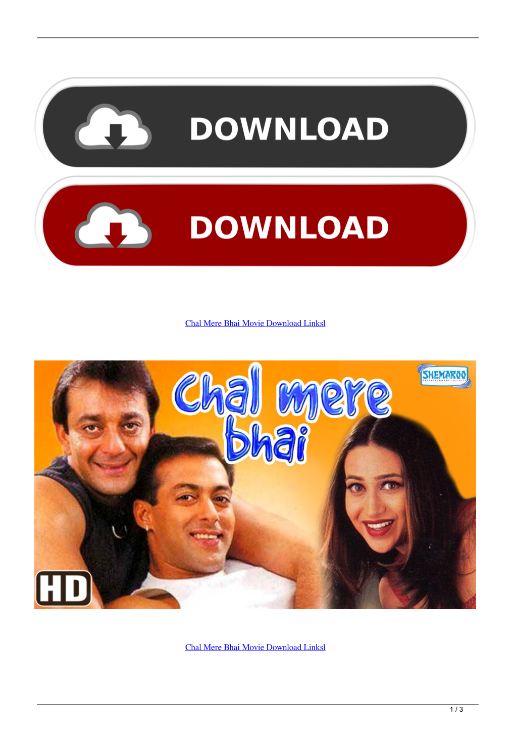 Chal Mere Bhai Movie Download Linksl