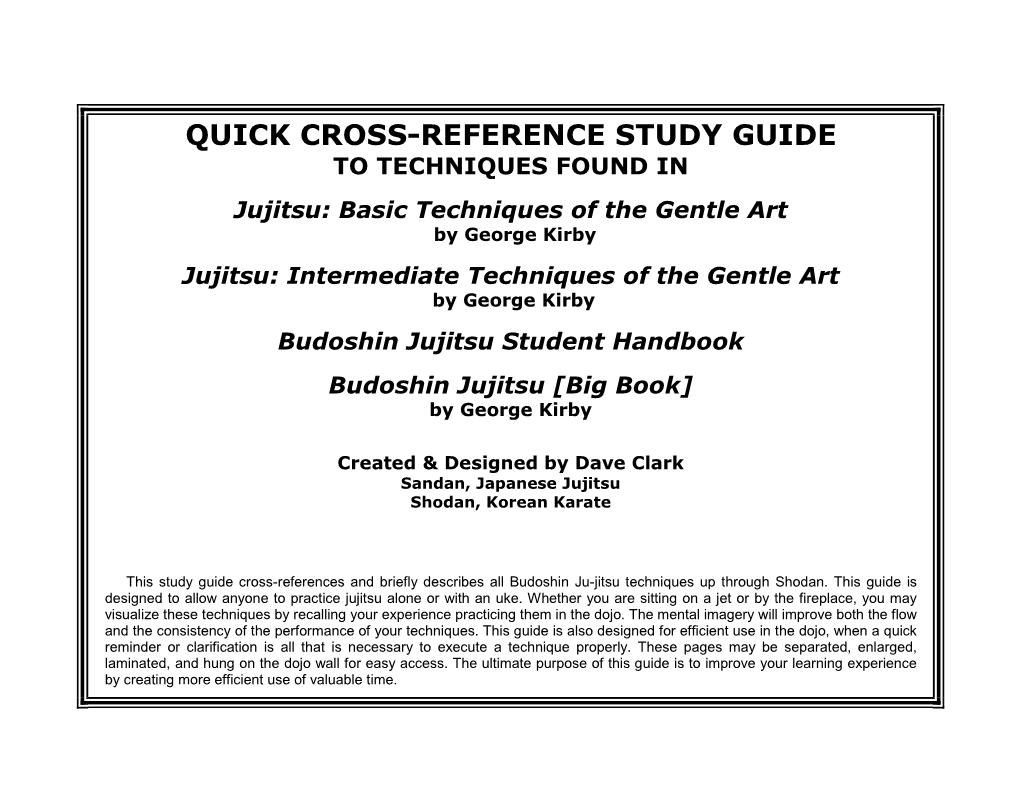 Quick Cross-Reference Study Guide to Techniques Found In