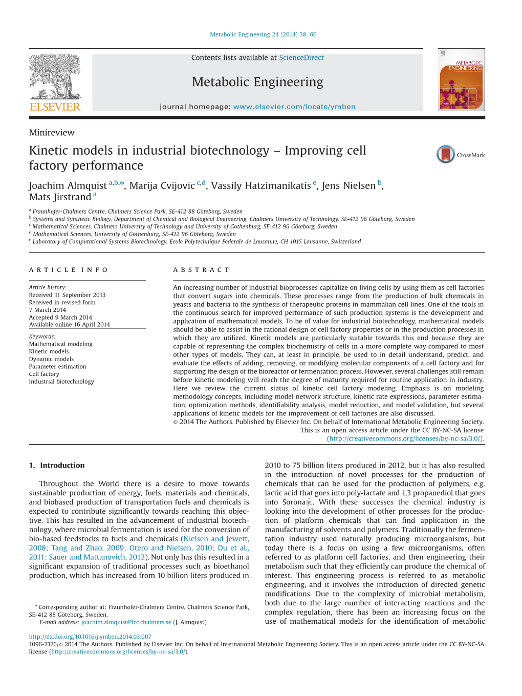 Kinetic Models in Industrial Biotechnology – Improving Cell Factory Performance