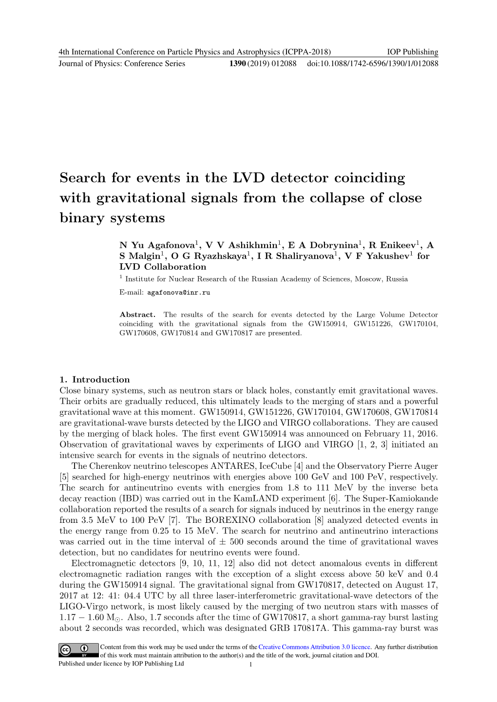 Search for Events in the LVD Detector Coinciding with Gravitational Signals from the Collapse of Close Binary Systems