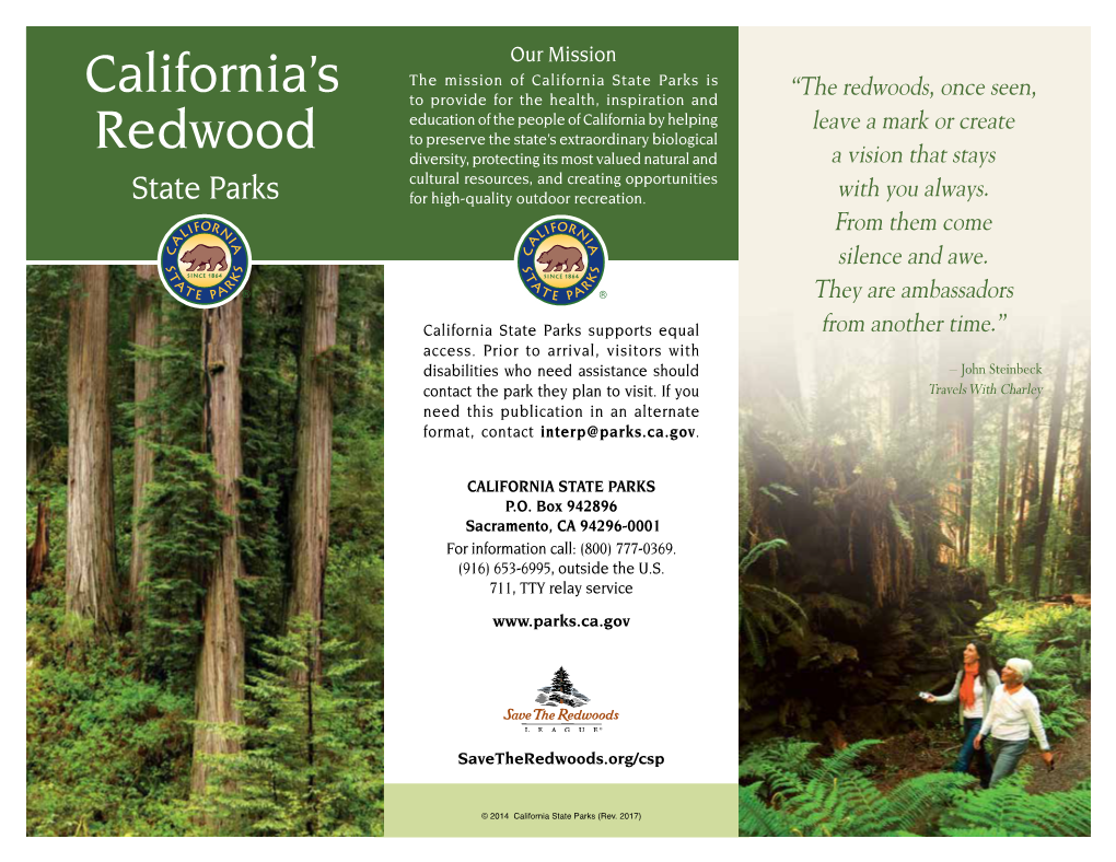 California's Redwood State Parks Brochure