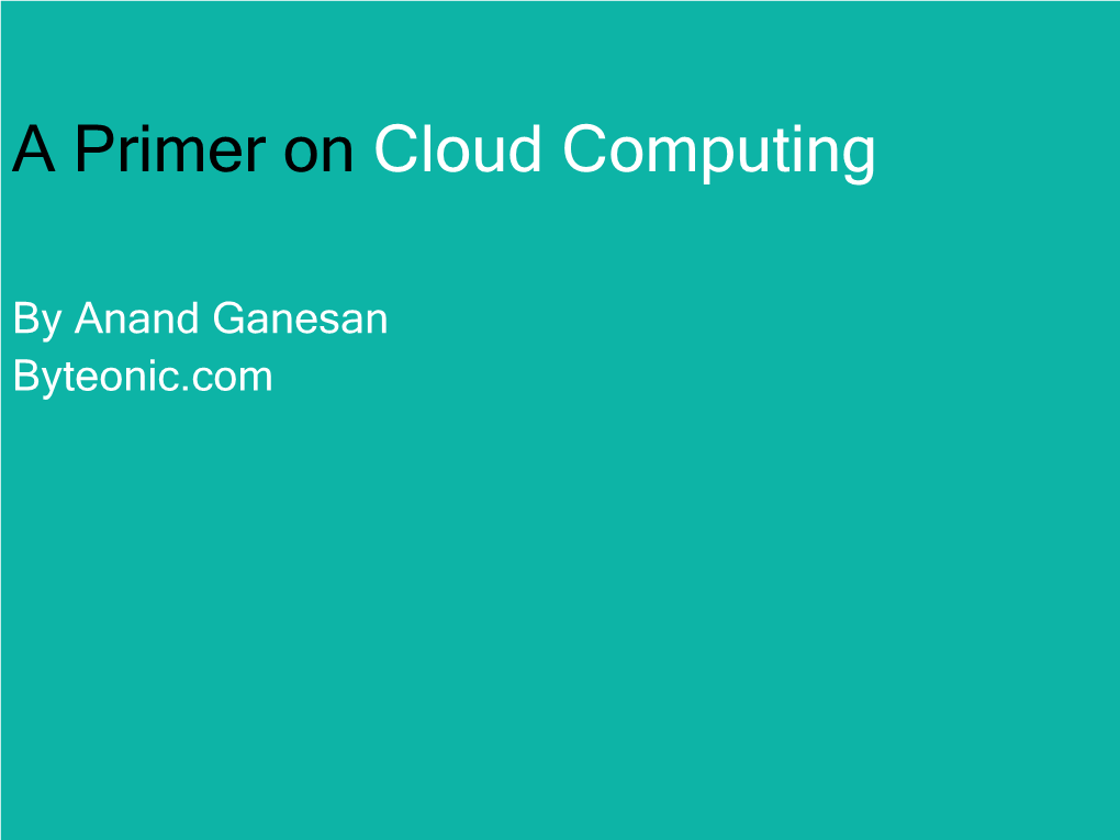ISACA April Cloud Computing